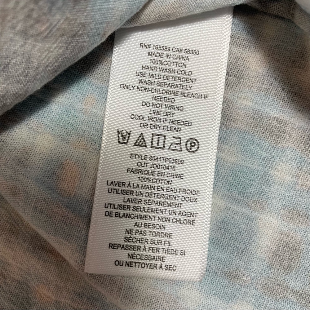 NWT New $198 Joie Jindrah Gathered Printed Cotton Blouse Size S - Picture 7 of 15